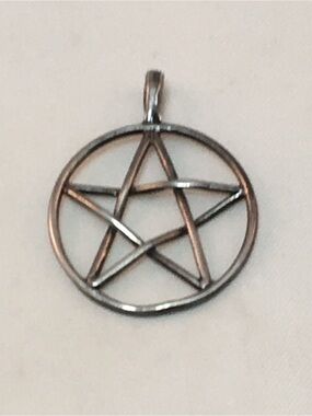 Silver Pentagram Pendant Necklace Charm